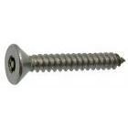 Vis à tôle inviolables  -  Tête fraisée 6 lobes+téton   -   M 3,5  x  13   -   Inox A2
