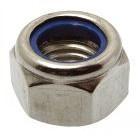 Ecrou hexagonal autobloquant bague nylon - DIN 985   -   M   10   -   Inox A2